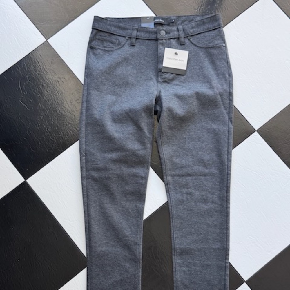 NWT Calvin Klein Grey Heather Stretchy Pant Size 8